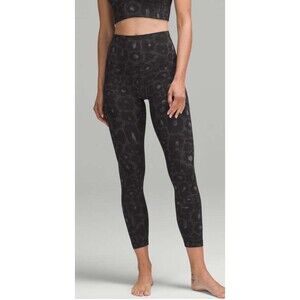 Lululemon Align High Rise Pant 25 Spray Leopard Black Multi Leggings Size 8